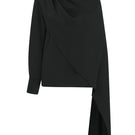 Tagg cape blouse, stylish women's top with flowing fabric and detailed design, perfect for versatile fashion looks.