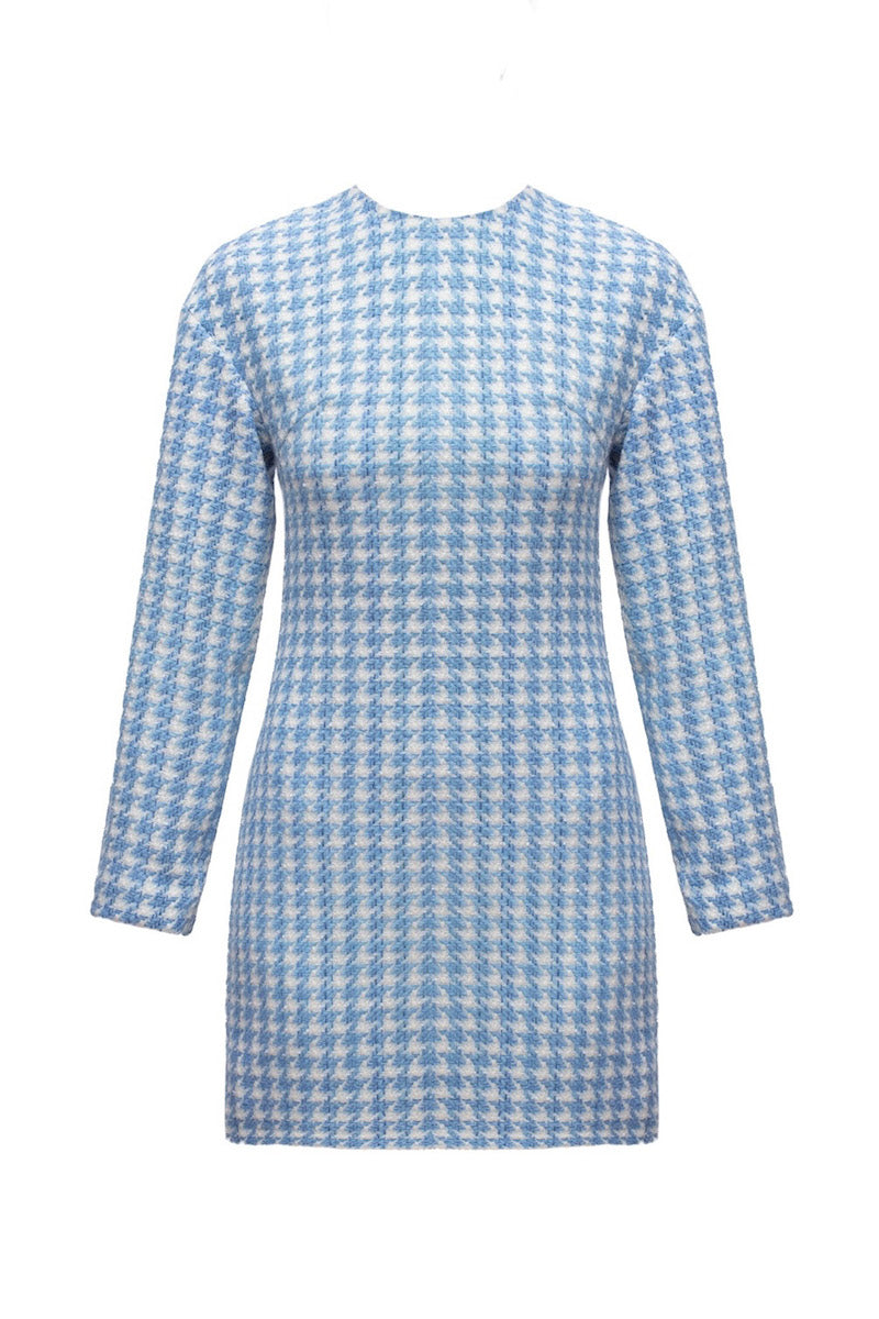 CARMELA SKY BLUE TWEED DRESS
