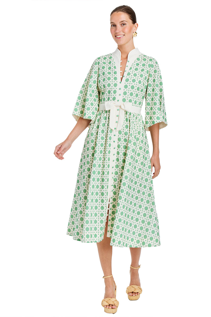 CARMEN MIDI DRESS IN SOLIHIYA GREEN - CULT MIA
