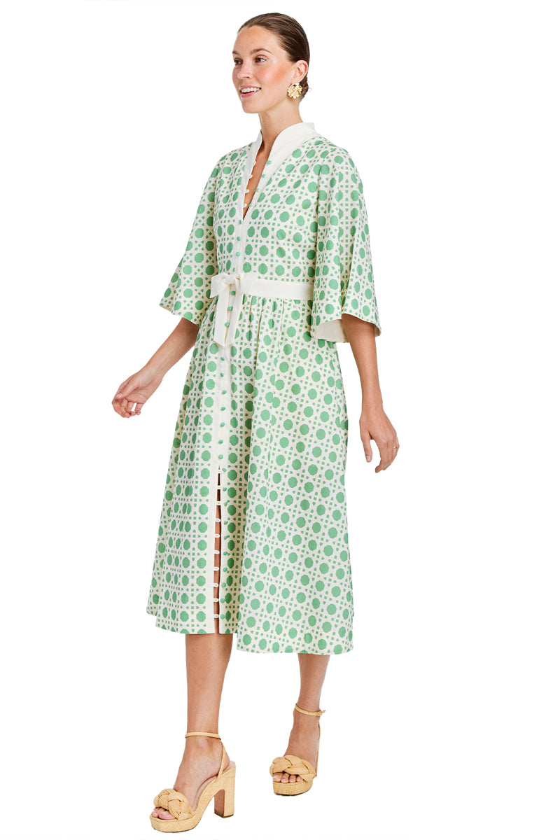 CARMEN MIDI DRESS IN SOLIHIYA GREEN - CULT MIA