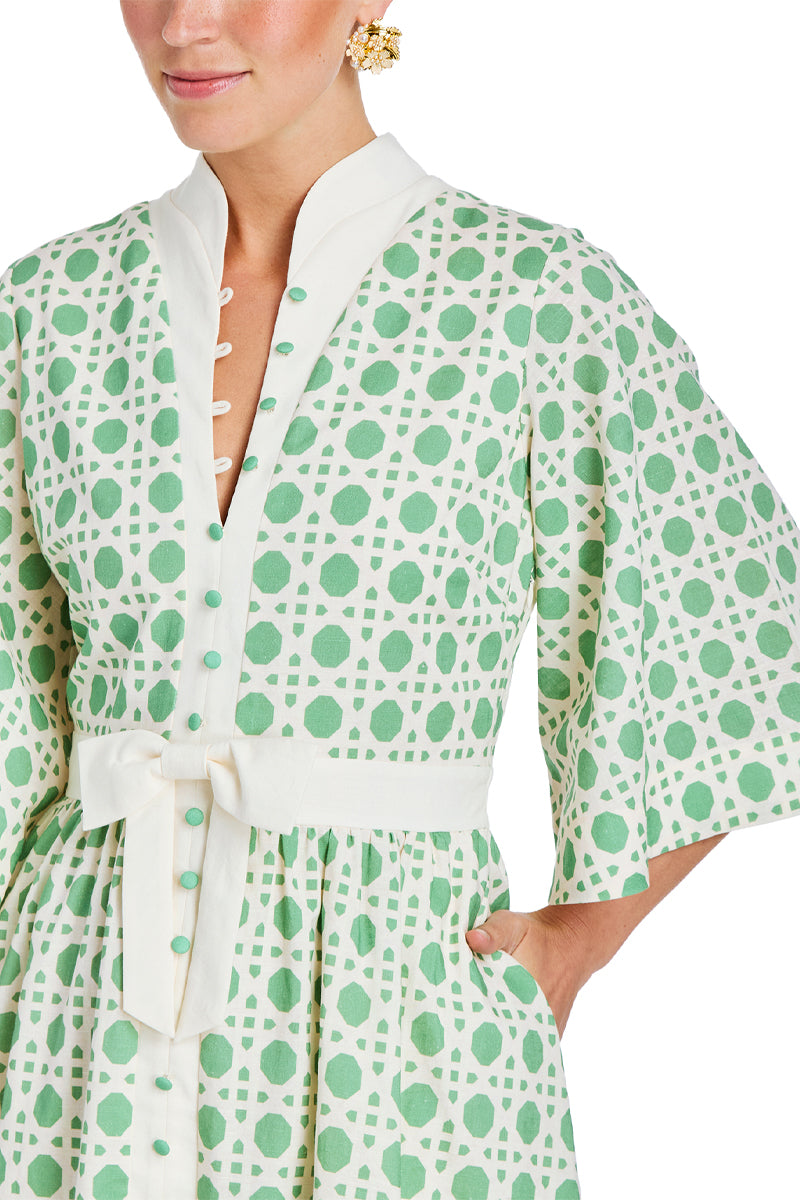 CARMEN MIDI DRESS IN SOLIHIYA GREEN - CULT MIA