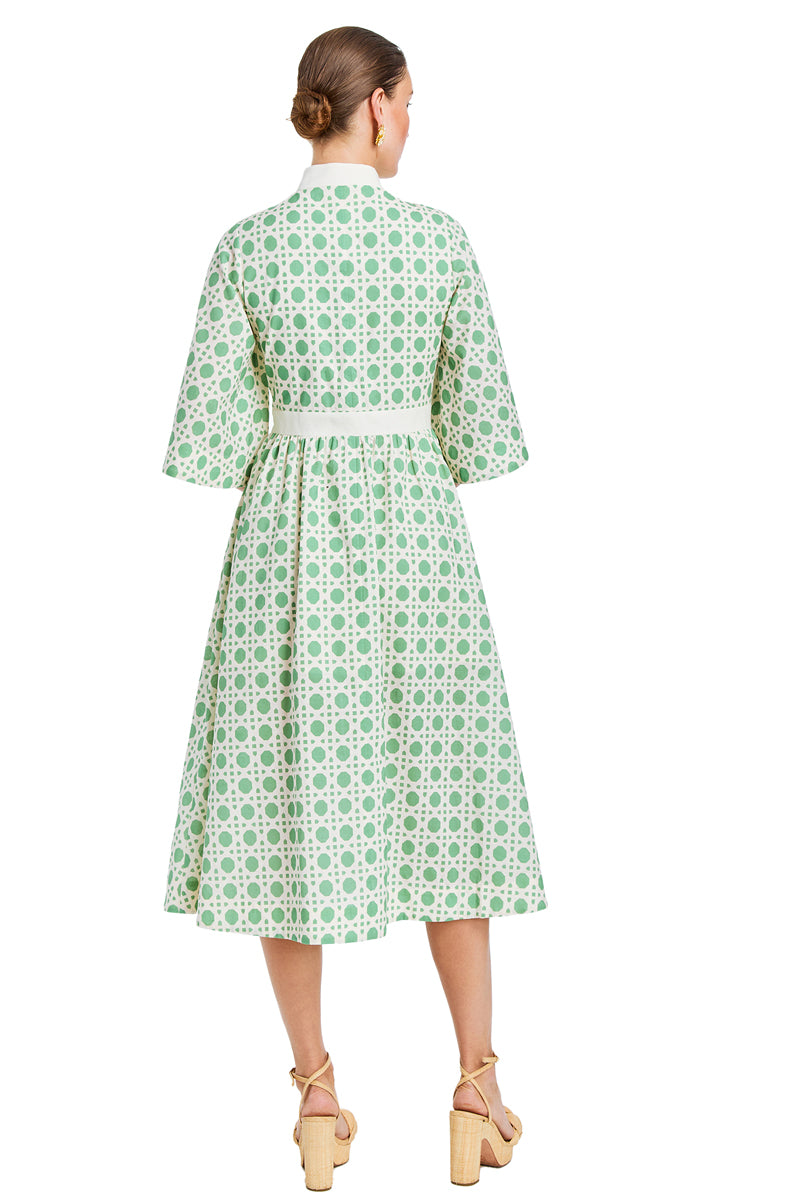 CARMEN MIDI DRESS IN SOLIHIYA GREEN - CULT MIA