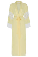 Bocan Couture Celeste silky chiffon kimono robe with flowing fabric and elegant design, perfect for stylish loungewear or layering.