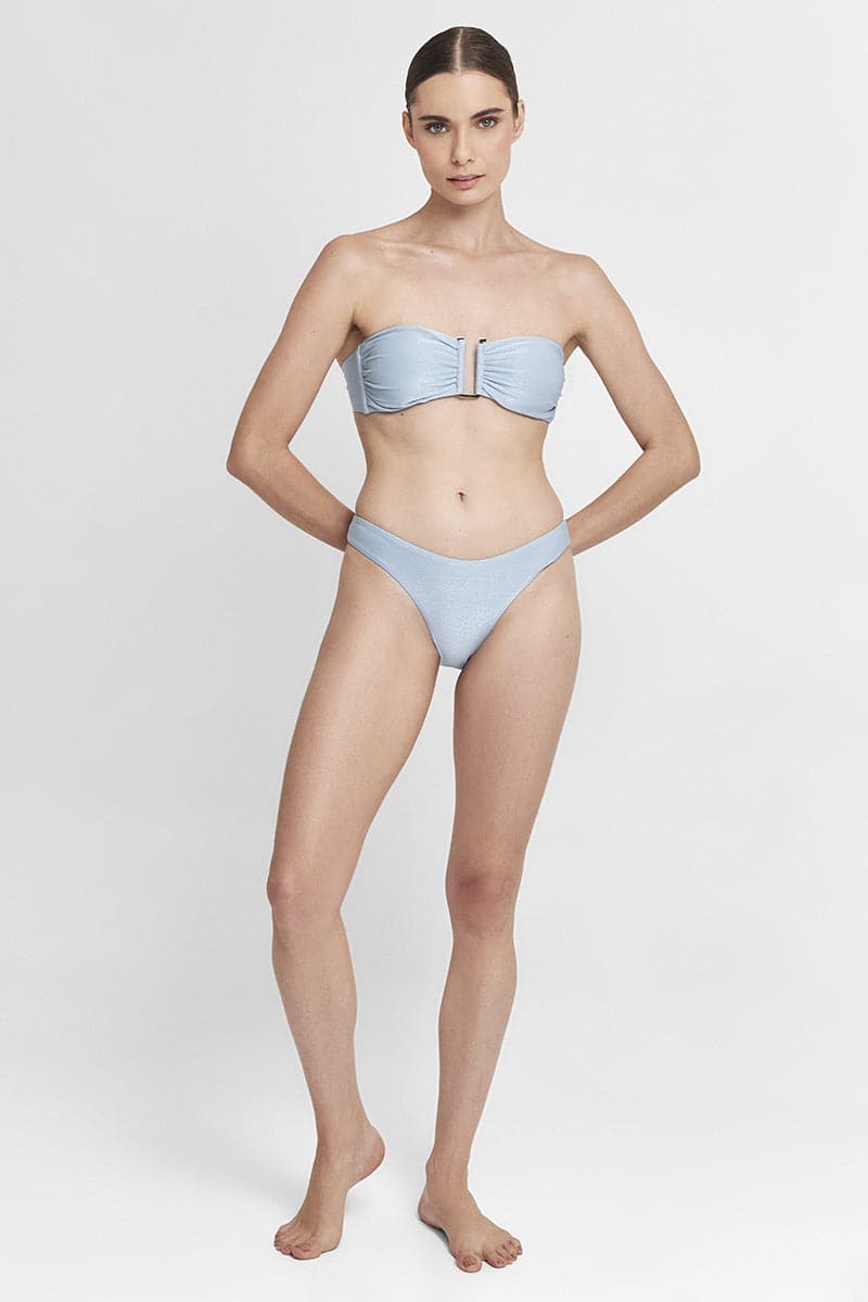 CELESTE BANDEAU TOP AND HIGH LEG BOTTOM BIKINI - CULT MIA