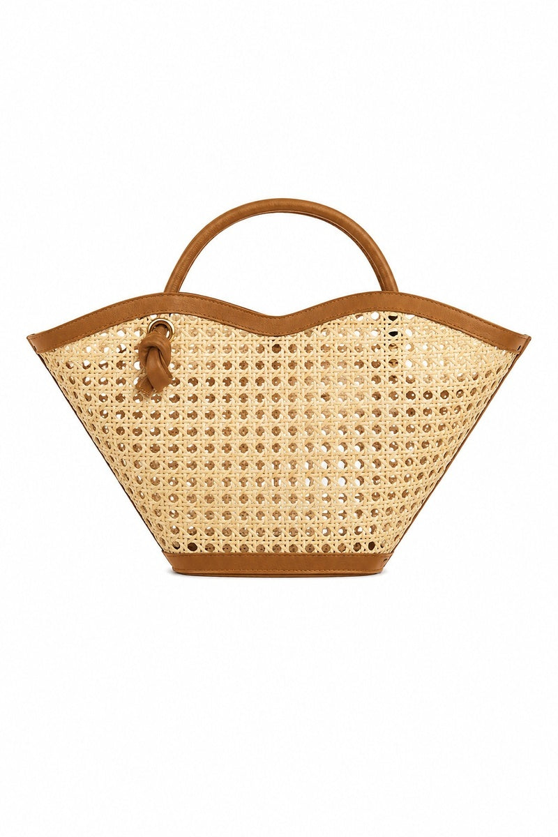 FOLKLORE THE LABEL Cella Chair in Camel, a stylish top handle bag with a sleek design and soft camel color.