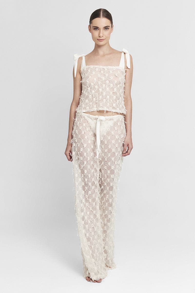CHANTILLY EMBROIDERED LACE TOP - CULT MIA