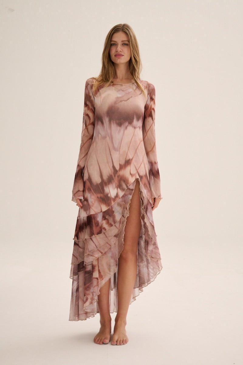 ROBE CHAPOLA EN IMPRIMÉ CAFÉ