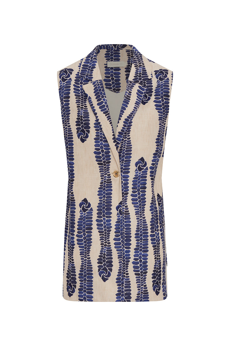 DUMA&CO RIEL waistcoat vest in neutral fabric with front buttons, tailored fit, and stylish design for men.