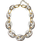 Silver chunky chain necklace by Jessica K featuring bold, thick links perfect for a statement jewelry look.