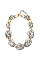 Silver chunky chain necklace by Jessica K featuring bold, thick links perfect for a statement jewelry look.