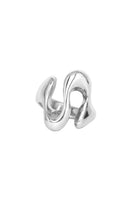 Silver Cielo ring by Eugenia Ospina featuring a sleek, minimalist design in shiny silver metal.