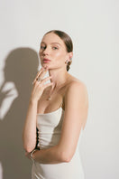 Silver Cielo ring by Eugenia Ospina featuring a sleek, minimalist design with a smooth, polished finish.