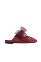 Flabelus CINNA burgundy flats showing a stylish slip-on design with a smooth finish and rounded toe.