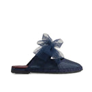 Flabelus CINNA Navy flats showing pointed toe design and navy blue leather upper on a neutral background.
