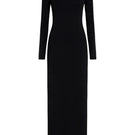 Black Cintia open-back maxi dress by UNDRESS, flowing fabric with a stylish open-back design perfect for elegant occasions.