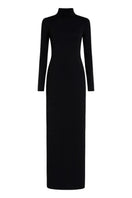 Black Cintia open-back maxi dress by UNDRESS, flowing fabric with a stylish open-back design perfect for elegant occasions.
