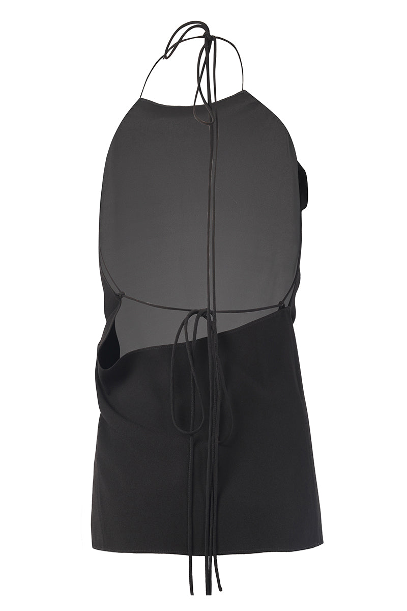 URAtops Marta Top featuring a stylish design, displayed on a mannequin with a close-up view of the fabric and neckline.