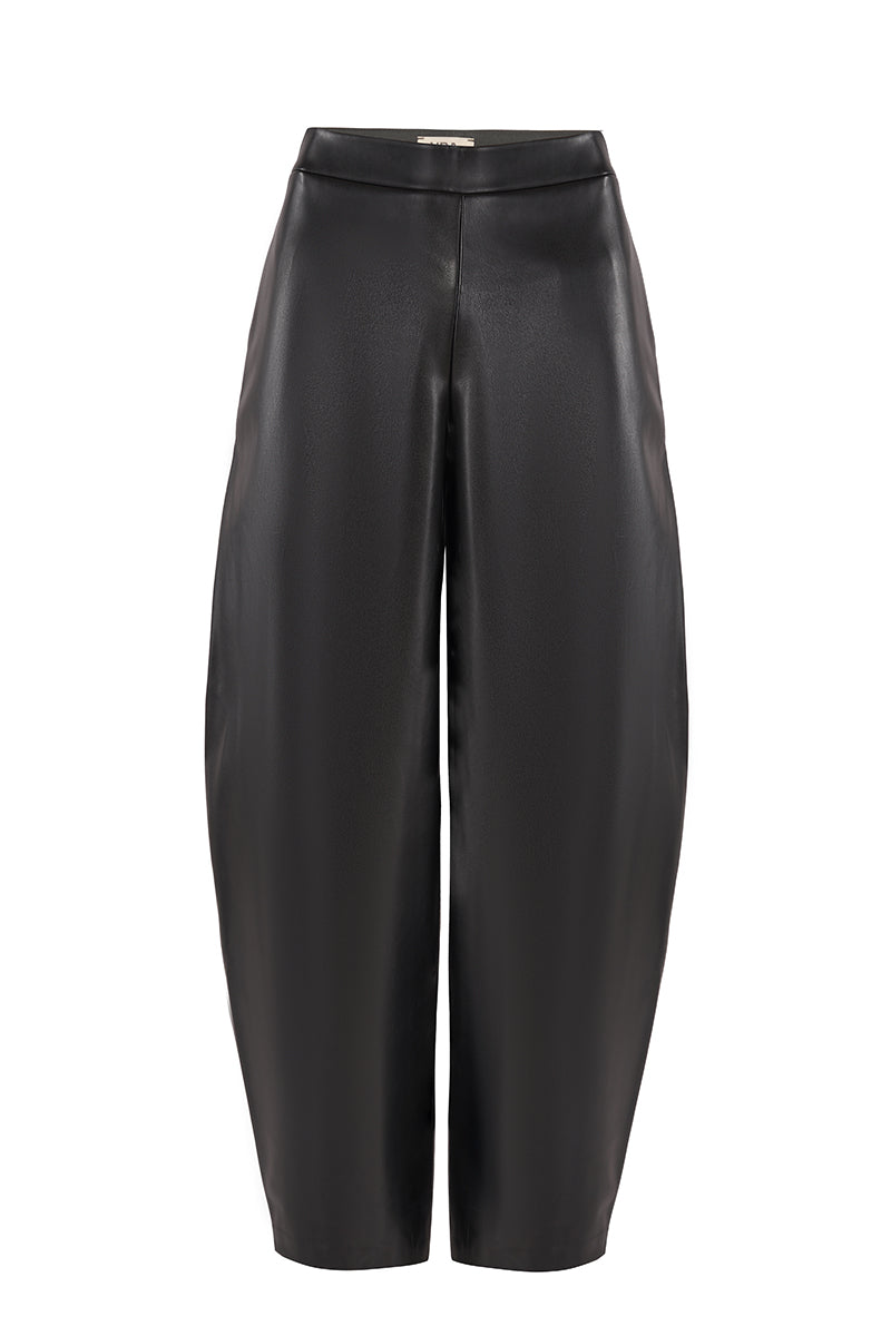 Black URA Lou pants, stylish and comfortable, shown with a relaxed fit and sleek design in the image.