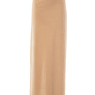 URА FLO maxi skirt in sand color, flowing design with a comfortable waistband, perfect for casual and elegant outfits.