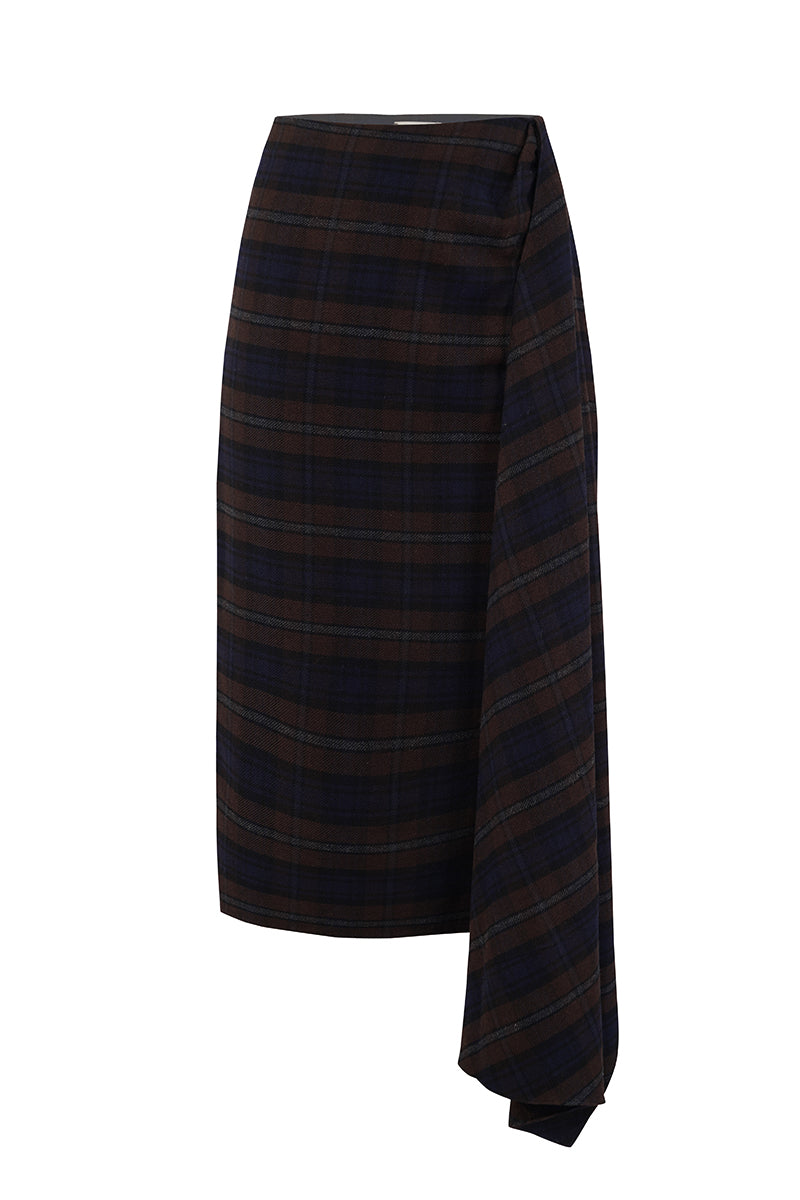 URAA midi skirt in a stylish design, featuring a flowy silhouette and elegant fabric, perfect for versatile fashion looks.