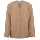 URA Leah blazer, stylish tailored blazer for women, in a classic design, shown in black with lapels and button details.