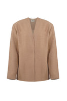URA Leah blazer, stylish tailored blazer for women, in a classic design, shown in black with lapels and button details.