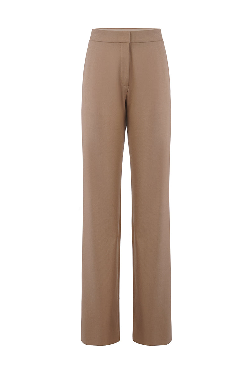 URA HELGA trousers, stylish women's pants with a tailored fit and classic design, shown in a neutral color.
