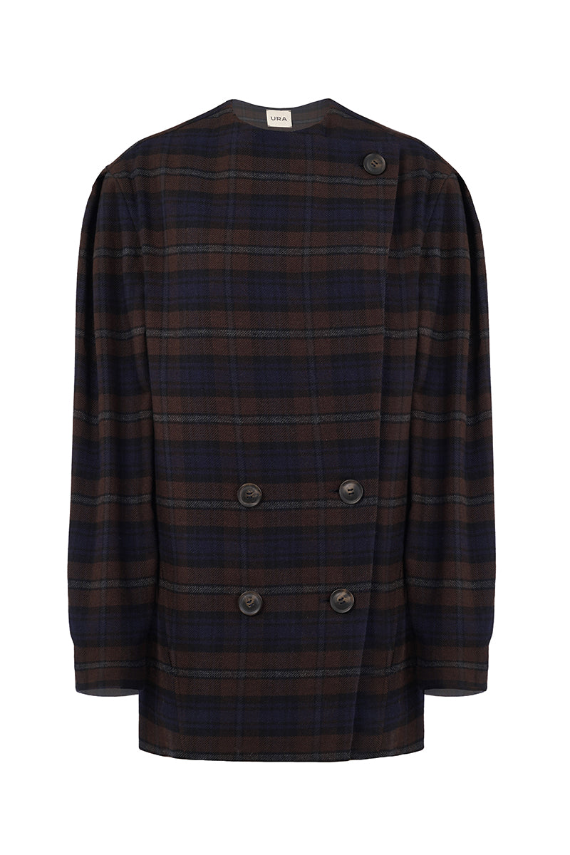 URA KARI blazer featuring a tailored fit and classic design, shown on a mannequin with neutral background.