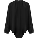 Black URA Hans Top with long sleeves and a relaxed fit, featuring subtle branding and a soft fabric texture.