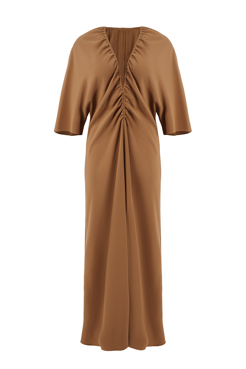 EVA DRESS IN TOFFEE