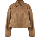 URA LUISA jacket in tobacco color, stylish women's jacket with a tailored fit, shown in a close-up view.