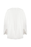 White HELMUT shirt by URA, a stylish top with a clean design, shown in the image.