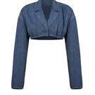 URA Denise jacket in stone washed fabric, casual outerwear with a relaxed fit and textured denim look.