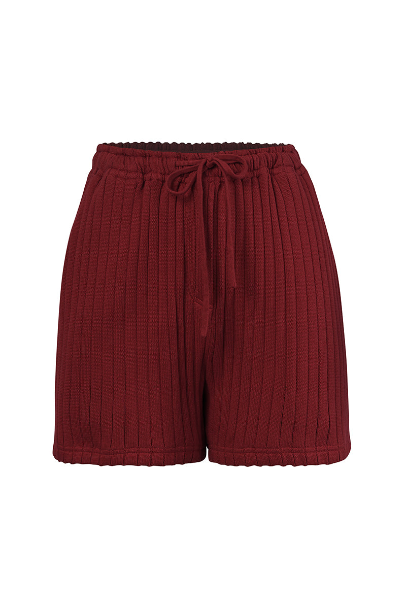 Blue URA Morgan shorts with a relaxed fit and adjustable waistband, displayed on a neutral background.