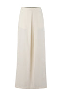UR A Cornelia Maxi Skirt in Egg color, flowing fabric, high waist, stylish design, shown on model.