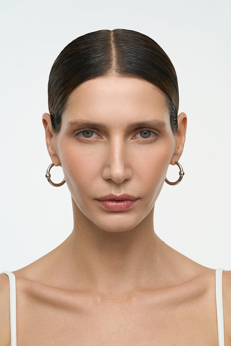 HARMONY HOOPS LARGE IN SILVER - CULT MIA