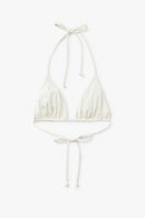 Seaquelle clean bikini top and reef bottom in pearl white, featuring sleek, minimalist design with smooth fabric and supportive fit.