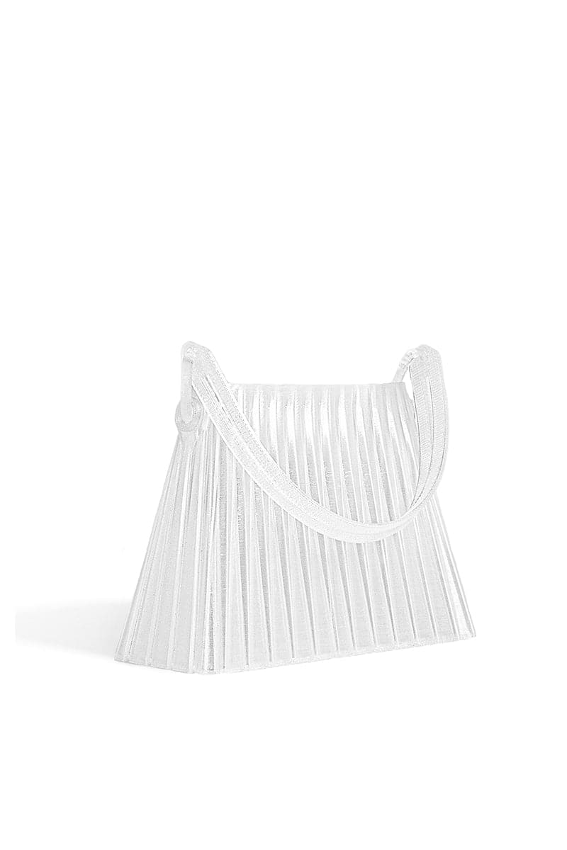 CLEAR PLEATED TOP HANDLE BAG - CULT MIA