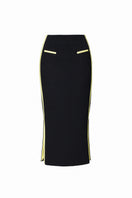 Jenny K Tran Clevedon midi skirt in lightweight fabric, featuring a flowy design and versatile length for casual or dressy wear.