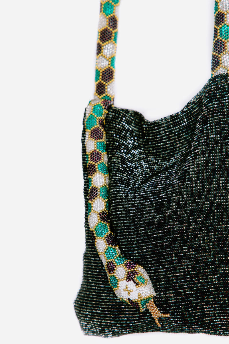 SERPENT SMALL IN BLACK GREEN SILVER PURPLE AND GOLD - CULT MIA