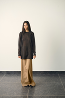 Black Erin top by URA, stylish casual sleeveless blouse with a relaxed fit and round neckline, shown on a mannequin.