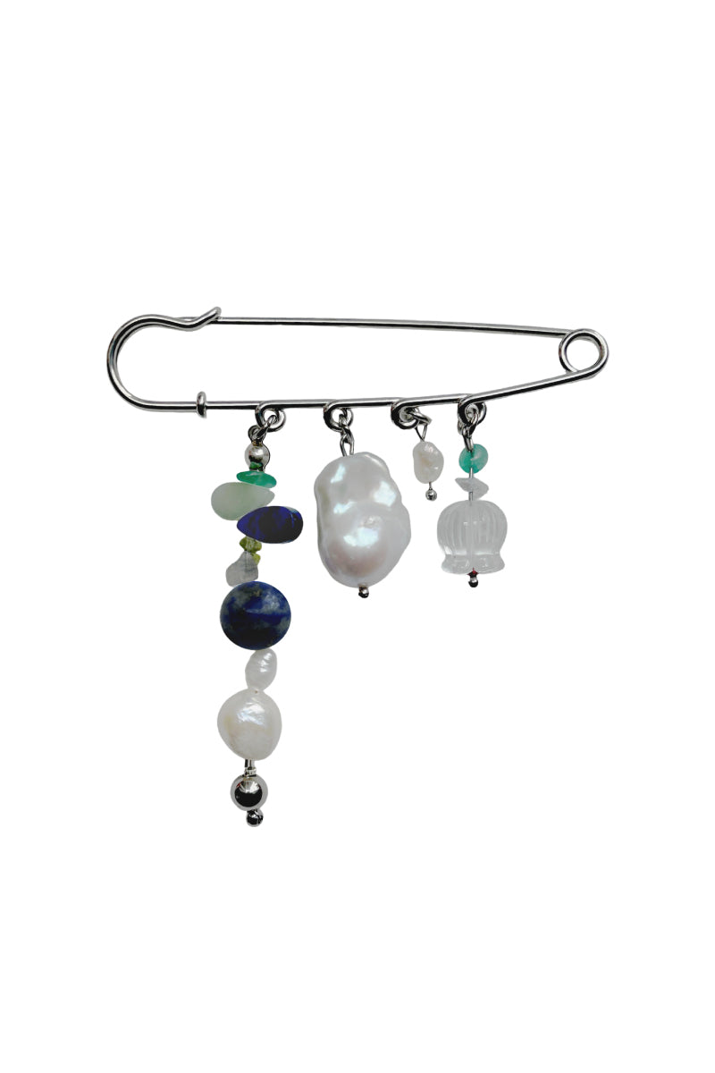 Aethera RIKO MIX STONES brooch with colorful multicolor stones, designed as a stylish accessory for clothing or lapels.