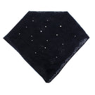 Black Aethera Laufen Broderie Pearl Embellished Scarf featuring intricate embroidery and pearl accents, perfect for elegant styling.