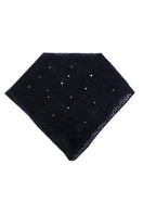 Black Aethera Laufen Broderie Pearl Embellished Scarf featuring intricate embroidery and pearl accents, perfect for elegant styling.