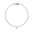 Aethera Muguet clear quartz necklace with a delicate white pendant, displayed on a neutral background.