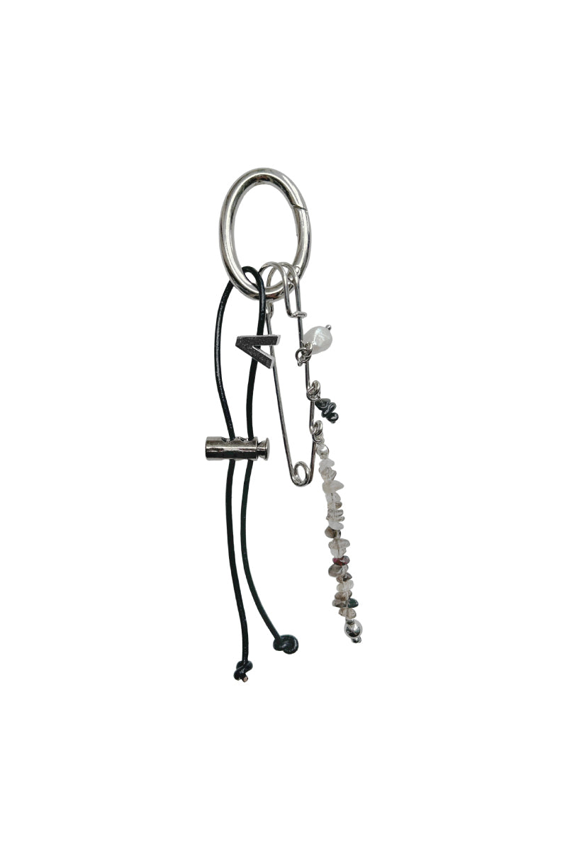 Aethera REN Initial Bag Charm in multicolor, featuring vibrant jewelry set with letter charm and colorful beads.