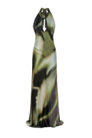 Green print Cocoa dress from Tinta Latina, a stylish maxi dress with vibrant pattern and flowing fit, perfect for casual or semi-formal wear.