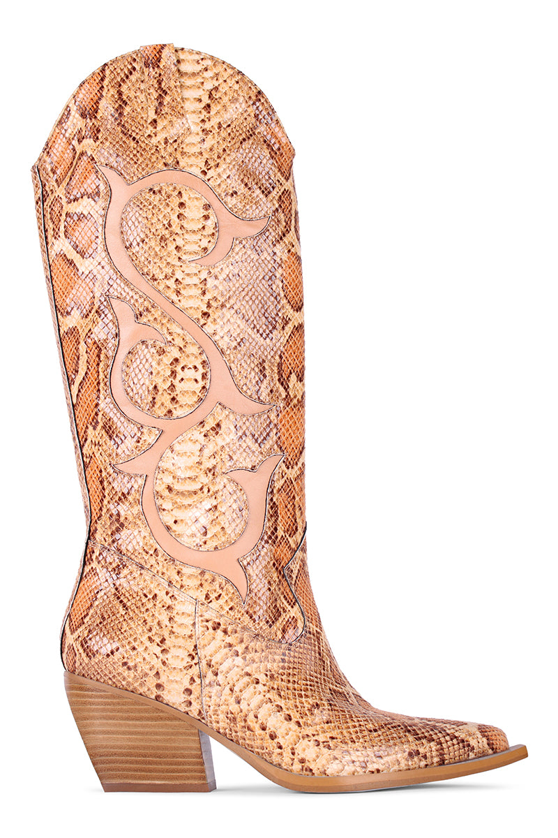 BOTTES DE COWBOY BRUNES SERPENT