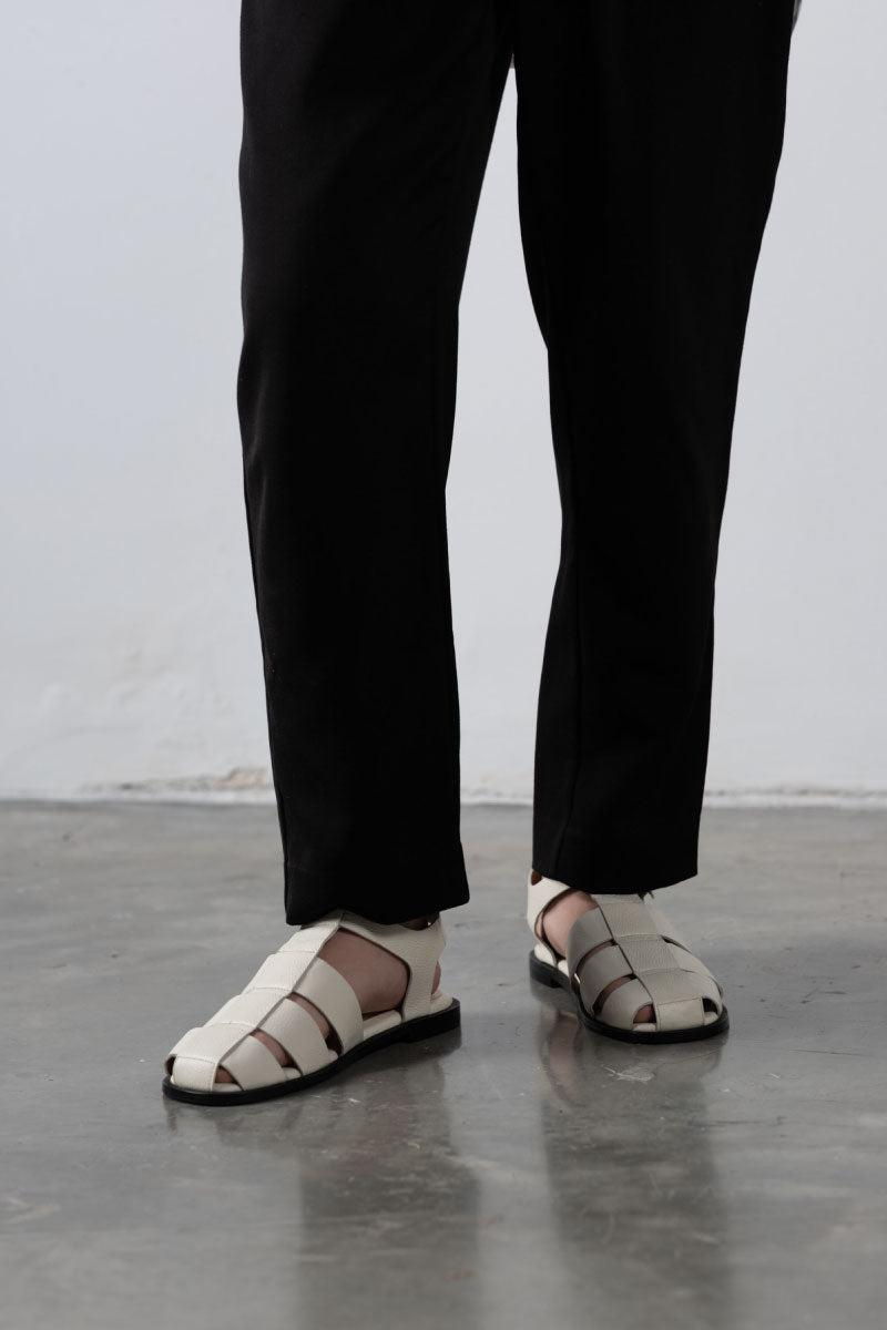 Off-white ALTA Cecilia sandals with open toe and ankle strap, stylish summer footwear for women.