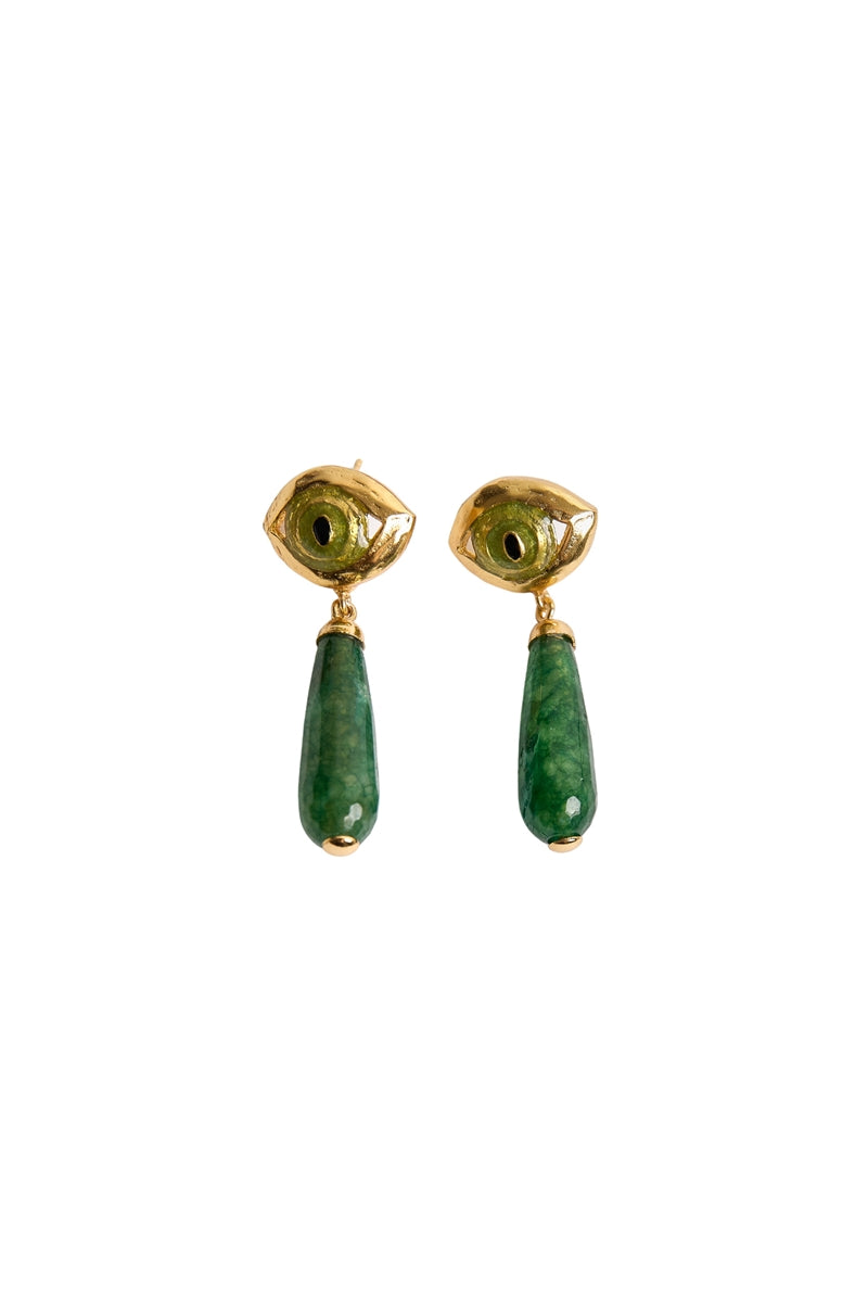 Sara & Flora CAT Drop Earrings, stylish earrings with cat-themed design, featuring delicate metal drop details.